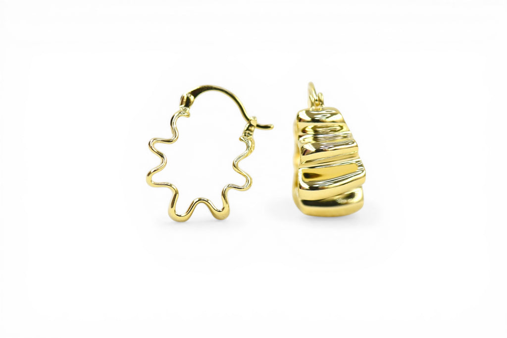 Textured Gold Drop Earrings