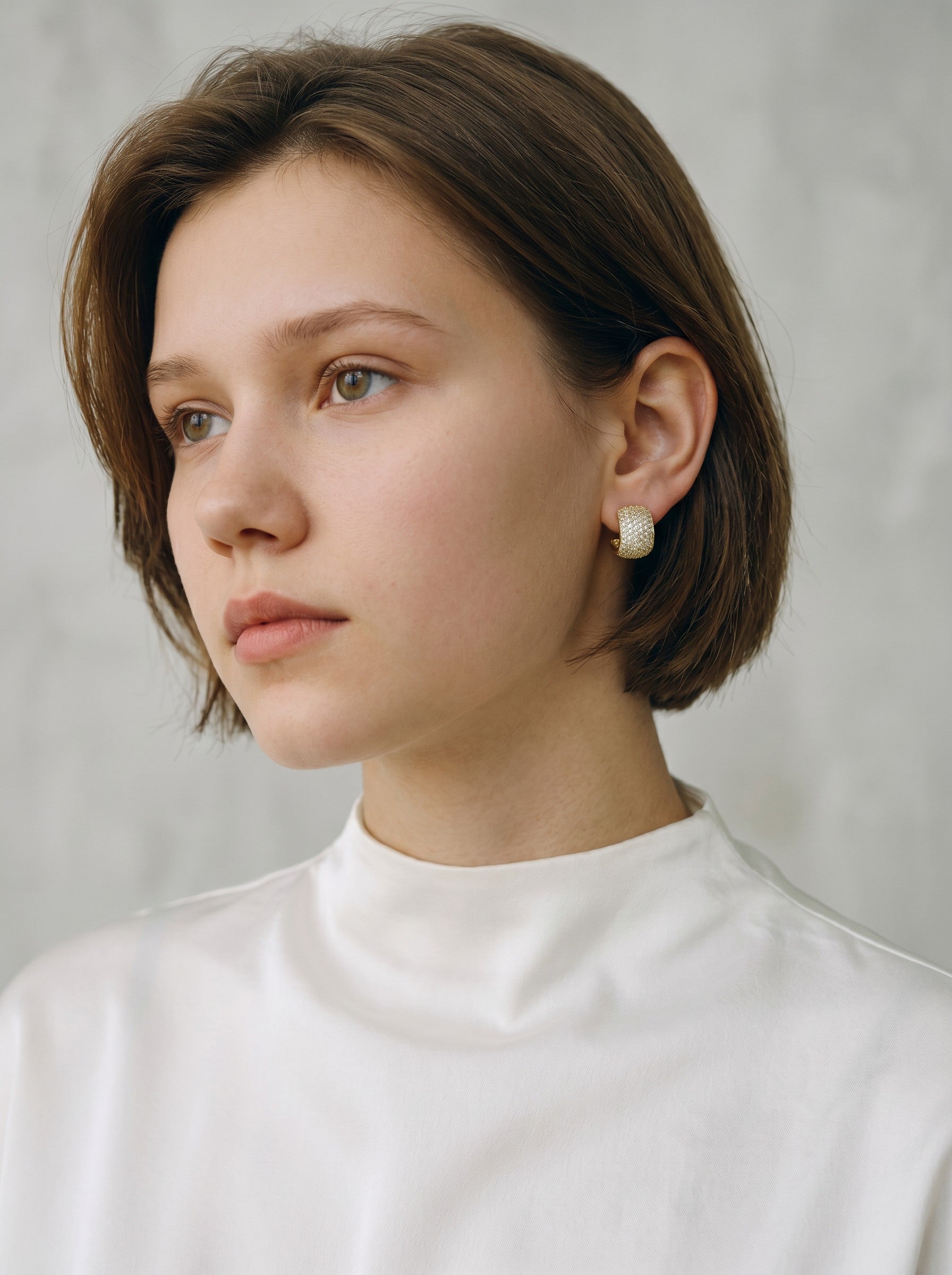 Pavé Huggie Earrings