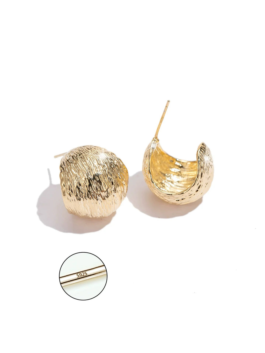 Textured Dome Stud Earrings