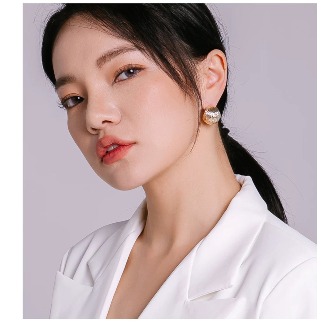 Textured Dome Stud Earrings