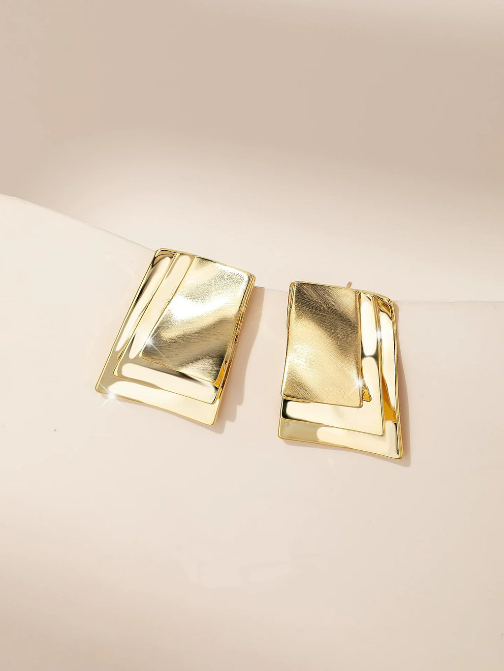 Layered Geometric Statement Stud Earrings