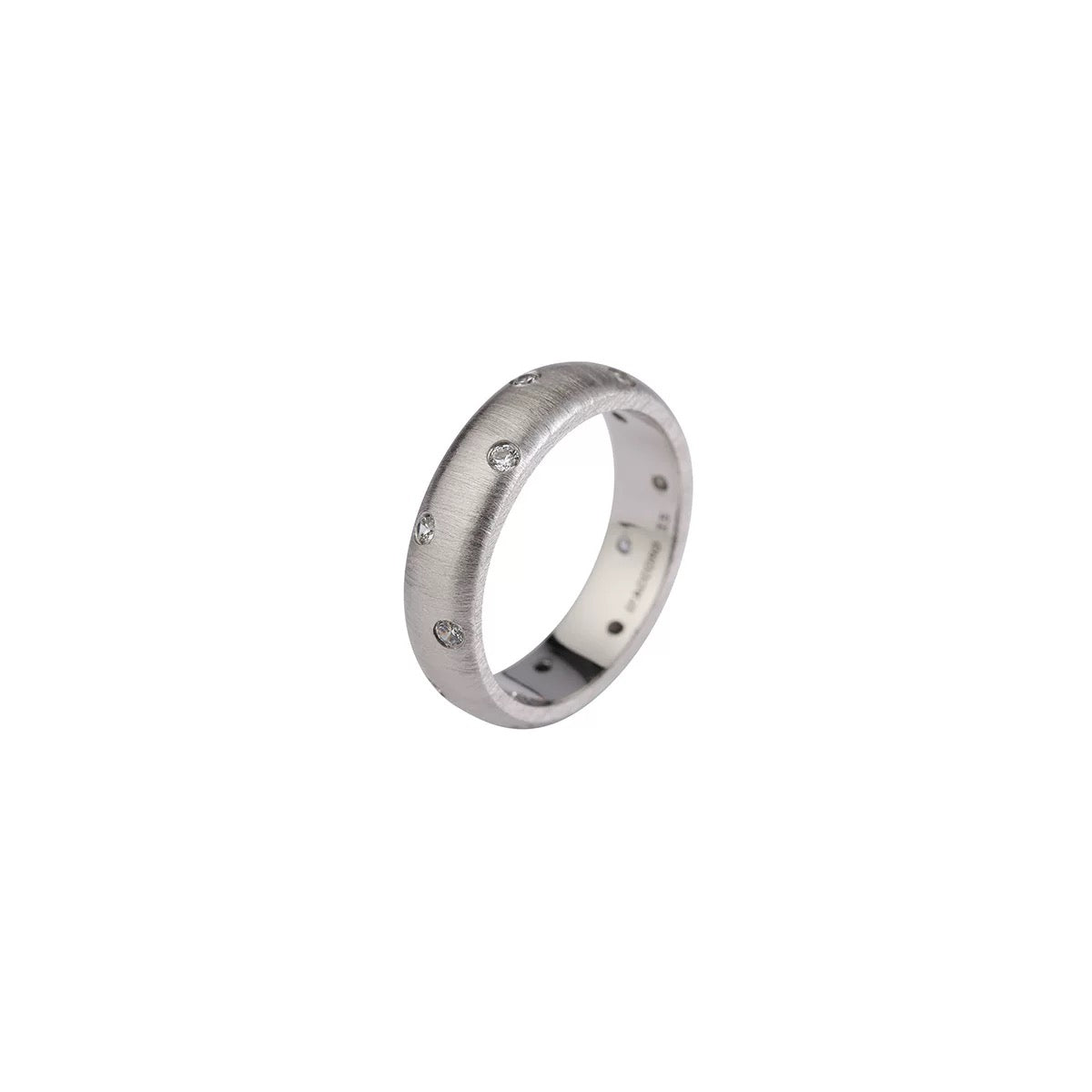 Brushed Zirconia Dome Ring