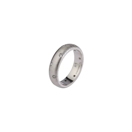 Brushed Zirconia Dome Ring