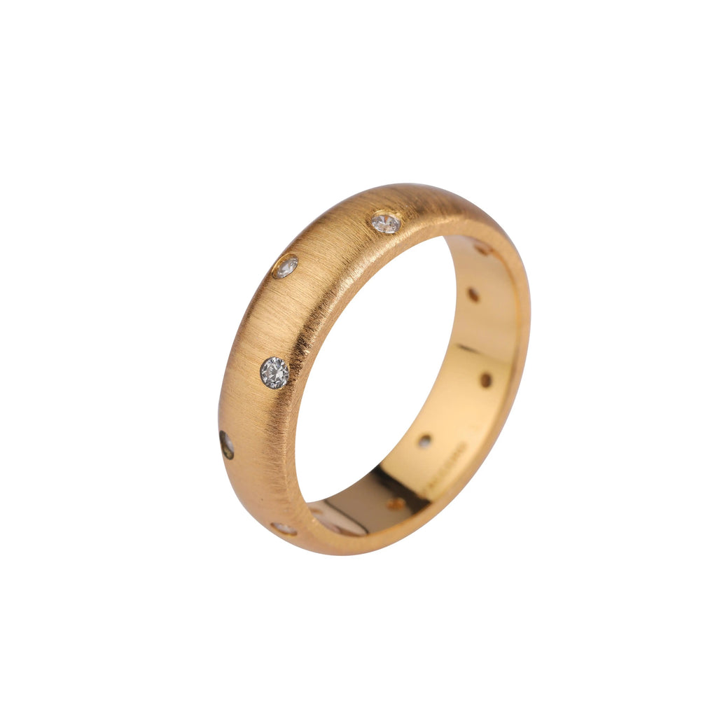 Brushed Zirconia Dome Ring