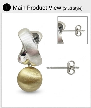 Luna Two-Tone Ball Drop Earrings