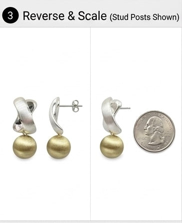 Luna Two-Tone Ball Drop Earrings