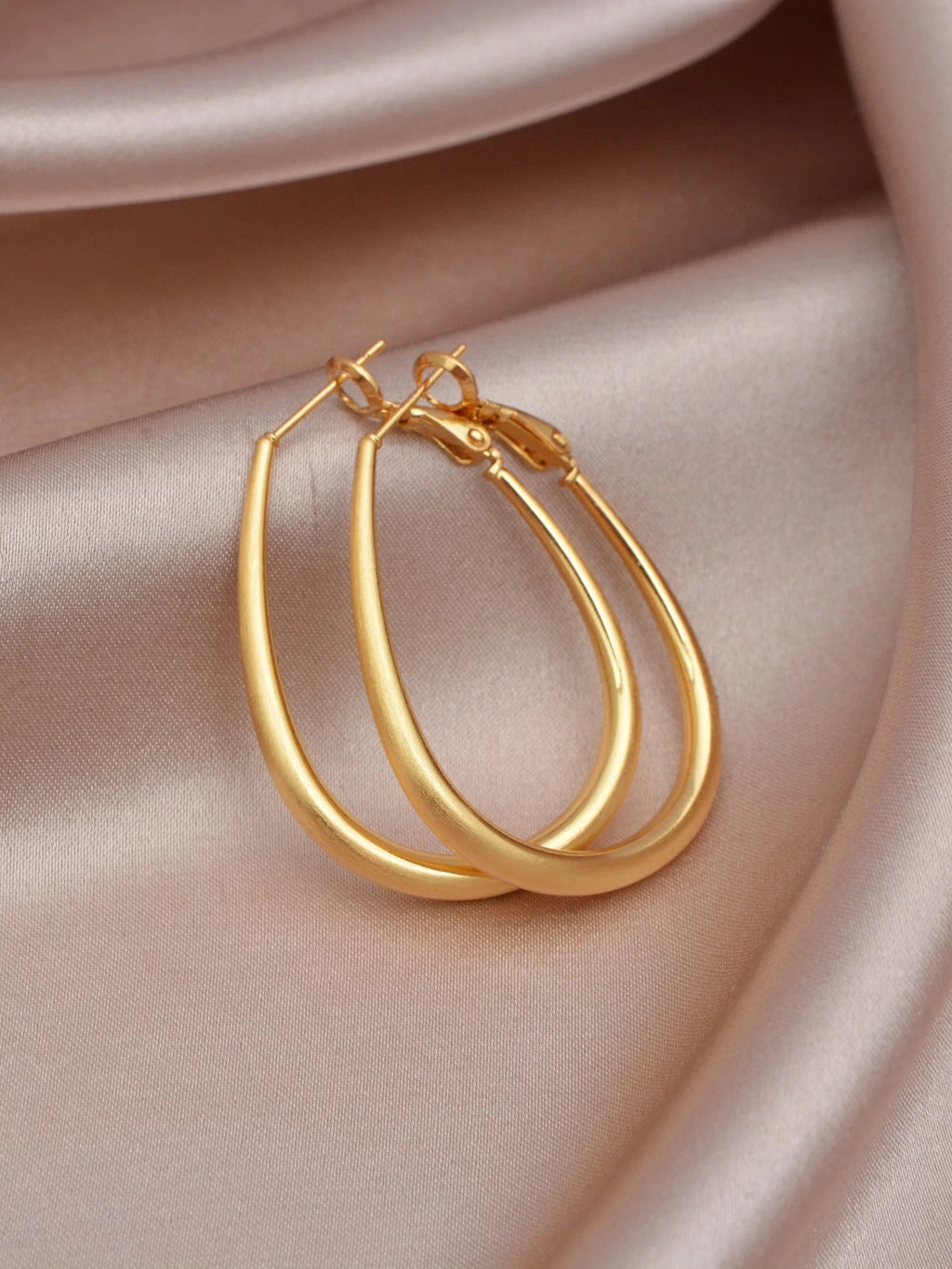 Teardrop Hoop Statement Earrings