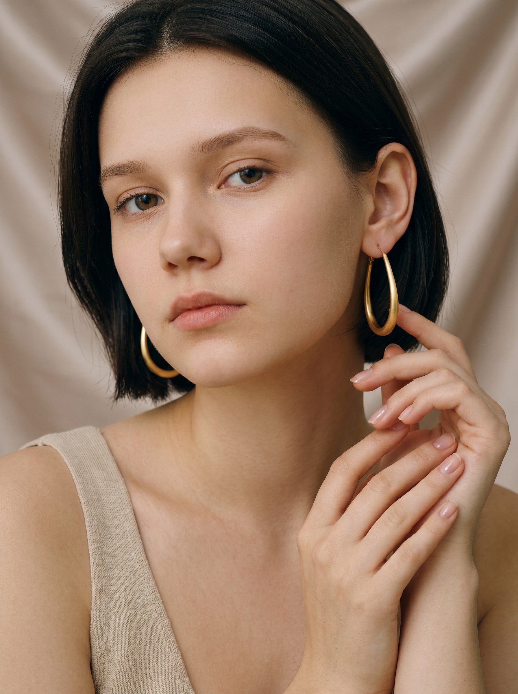 Teardrop Hoop Statement Earrings