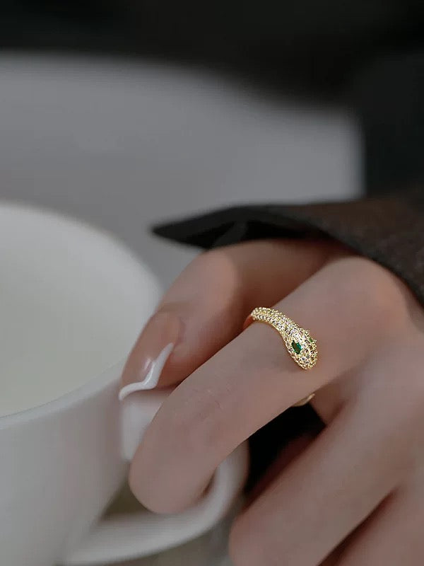 Pavé Snake Open Ring