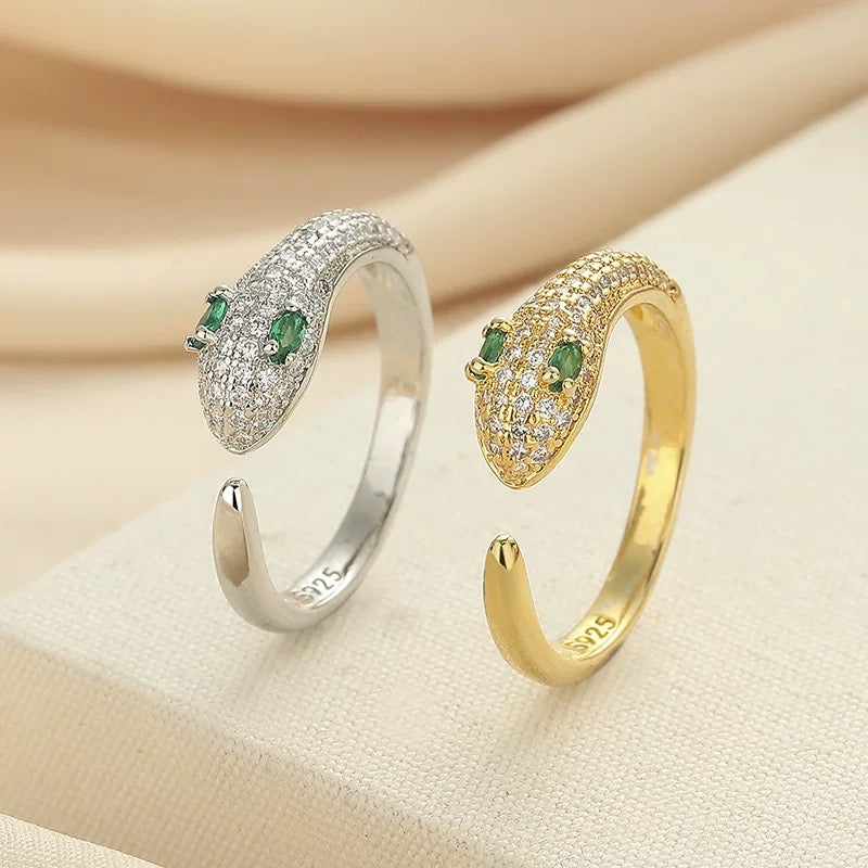 Pavé Snake Open Ring