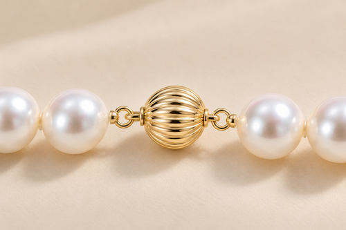 7–8mm Freshwater Cultured Pearl Necklace – 18" 14K Gold Plated Sterling Silver Clasp