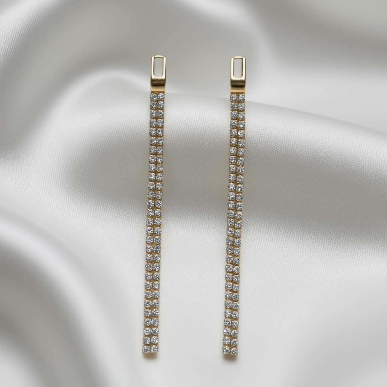 Pavé Linear Drop Earrings