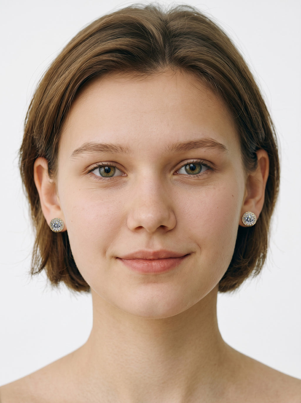 Halo Round Stud Earrings